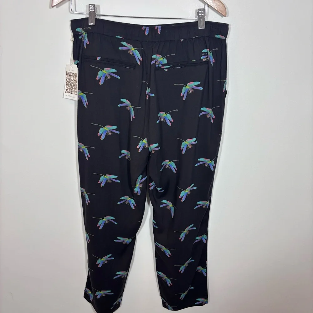 Obey Wavelength Pant Dragonfly NWT Large Elastic Waist Pockets Sustainable Tie - Picture 9 of 16